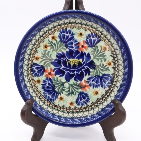 Polish Pottery Vase / Wine Chill w/ Saucer Floral #2220 Ceramika Artystyczna - Picture 6 of 8
